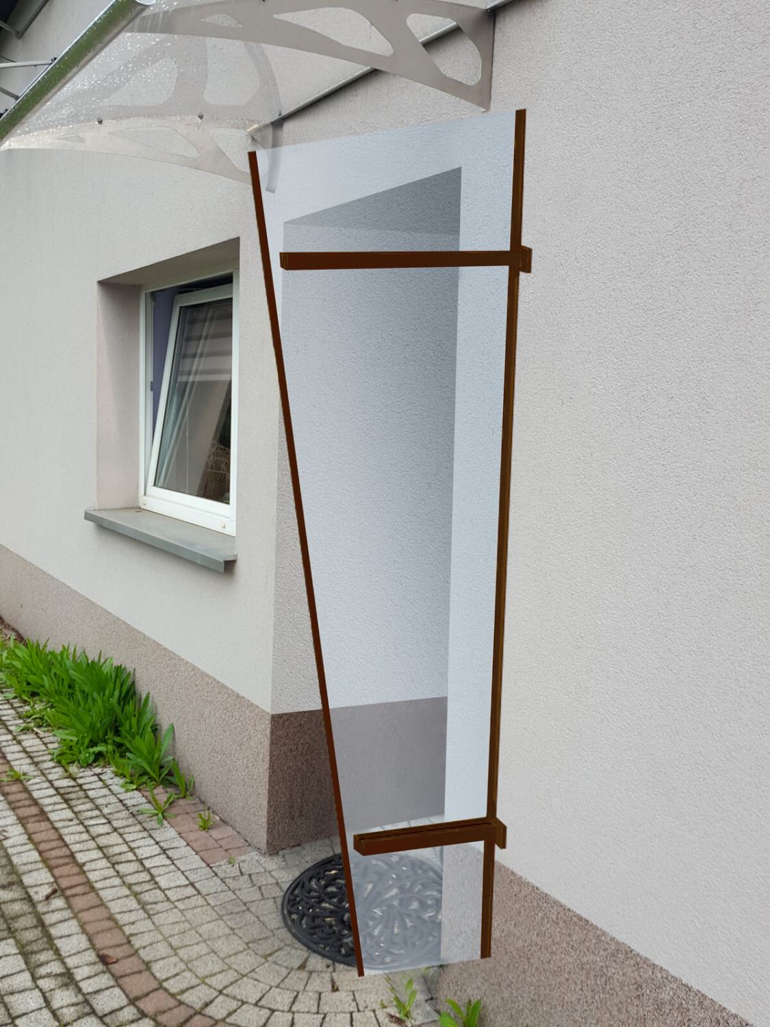 Univerzální boční stěna LANITPLAST UNI hnědá / PLEXI
